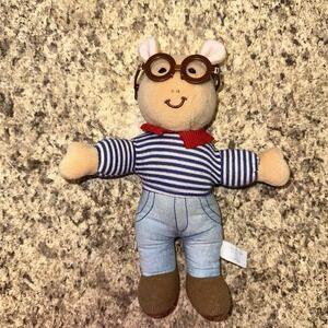 Eden Marc Brown Arthur Plush Doll Toy Blue Striped Shirt 9.5"‎ Vintage 1998 RARE